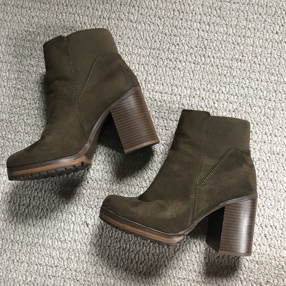 Olive green booties